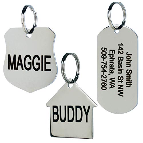 GoTags Stainless Steel Pet ID Tags, Personalized Dog Tags and Cat Tags