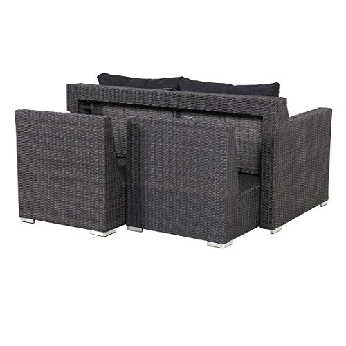 OUTLIV. Spain Gartenlounge 6tlg. aus Aluminium/Geflecht/Olefin Loungeset in Grau/Anthrazit Outdoor Sitzgruppe Set – Bild 5