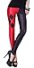 RiverPanda Harley Quinn Print Ankle Length Leggings - Red/Black, Small-Medium