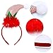 ELCOHO 6 Pack Christmas Headbands Elves Party Hats Christmas Reindeer Costume Headbands for Christmas Holiday Party