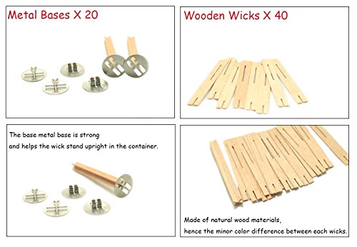 EricX Light 5 inch Cross Wooden Candle Wicks, 20 Sets, Wood Candle Wicks for Candle Making, Candle DIY - Thumbnail 3