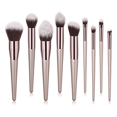 BBL 9PCs Professional Makeup Brush Set, Premium Cosmetic Brushes for Foundation Powder Concealers Eye Shadows Eyebrow with Cruelty-Free Synthetic Fiber Bristles and Wooden Handle, Champagne 6 BBL 9PCs Professional Makeup Brush Set, Premium Cosmetic Brushes for Foundation Powder Concealers Eye Shadows Eyebrow with Cruelty-Free Synthetic Fiber Bristles and Wooden Handle, Champagne