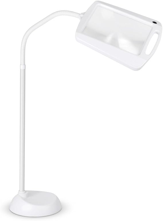 MiniSun LED Daylight Reading Task Magnifier Floor Lamp White Amazon