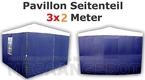 CTZ Blue side panels for pavilion, 1x with Window and 1x without Window, for Heavy Duty Pop Up Gazebo Marquee Party Tent 3m width x 2m height blue sides.