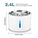 XTELARY Pet Water Dispenser, 2.4L USB Stainless Steel Top LED Automatic Electric Cat Water Drinking Dispensers Drinking Bowl for Cats and Dogsthumb 3