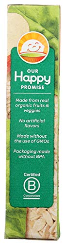 HAPPY TOT ORGANICS FIBER & PROTEIN SOFT-BAKED OAT ORGANIC TODDLER SNACK APPLE & SPINACH, ORGANIC GLUTEN FREE KOSHER NON-GMO, 4.4 OUNCE BARS (PACK OF 5)