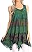 Sakkas Priya Sleeveless Tie Dye Handkerchief Hem Tunic with Smocked Racerback