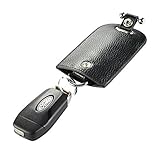 JUMI Key Case Bag Genuine Leather Car Keychain Organiser Wallet Cover Holder Black