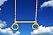 Standard Trapeze Bar with Rings | Yellow | Compatible with Most Playsets | Easy to Install | 115lb Capacity | Swing Hangers Not Included | DIY Swingset Accessory | Backyard Playground Accessories