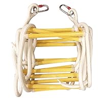 Zelka Emergency Fire Escape Rope Ladder- Evacuation Ladder with Hooks- Easy to Deploy and Simple to Use- Weight Capacity Up to 330 LBS (26 Feet)