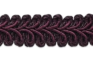Trims by The Yard Alice Classic Woven Braid Trim, 1/2-Inch Versatile Trim for Sewing, Washable Decorative Trim for Costumes, Home Decor, Upholstery, 20-Yard Cut, Eggplant