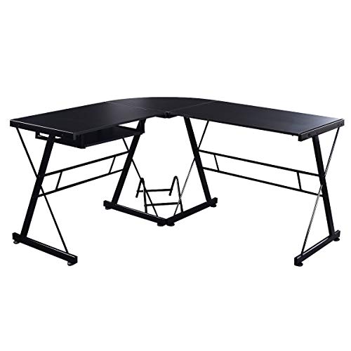 totoshopdesk L-Shape Corner Computer Gaming Desk Workstation Wood Steel Laptop W/CPU Stand - Thumbnail 4