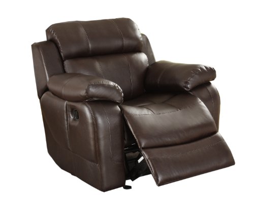 Homelegance 9724BRW-1 Rocker Reclining Chair, Brown Bonded Leather
