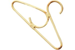 JOINPAYA Natural Rattan Hanger with Double Hooks, Clothes Hanger for ’s Room, Clothes Drying Rack, Neutral