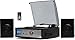 TechPlay ODC194 BK, 3-Speed Turntable & Cassett player W/SD USB, MP3 Encoding System and AM/FM Stereo Radio, with stereo speaker set