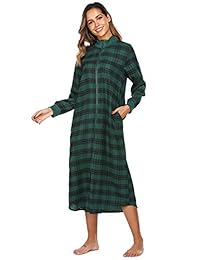 Ekouaer - Túnica con cremallera, diseño de cuadros