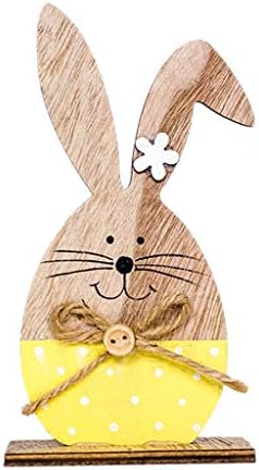 Iusun Easter Decorations Wooden Cute Rabbit Shapes Home Table Top Decor Pendant Wedding Festival Holiday Christmas Halloween Party Valentine's Day New Year Ornaments Craft Gifts