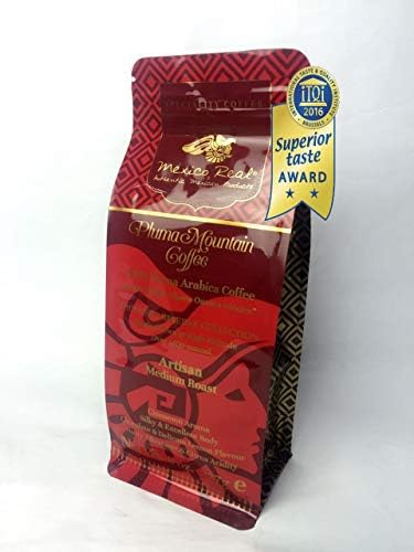 Mexico Real Cafe: Pluma Mountain - Premium Mexican Coffee. Award Winning Specialty Coffee. Artisan Roast Coffee. Whole Coffee Beans. Gourmet Arabica Coffee. Medium Roast. Single Origin