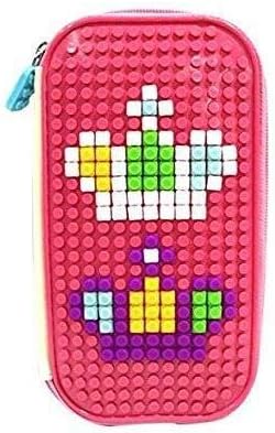 Infinity Marks Premium Stylish Jigsaw Puzzle Pencil Case Organizer School Kids Pen Holder Pouch Multipurpose (Pink)