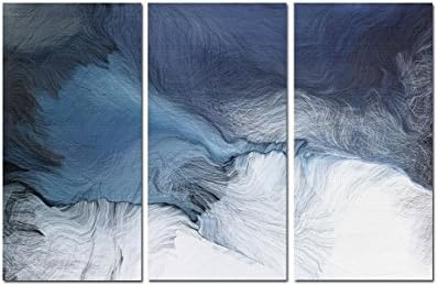 Decor Well Blue Gray White Abstract Art Lines Modern Canvas Wall Decor Set of 3, Ready to Hang