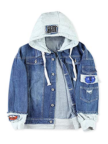 men's denim jacket hooded long sleeve hoodie