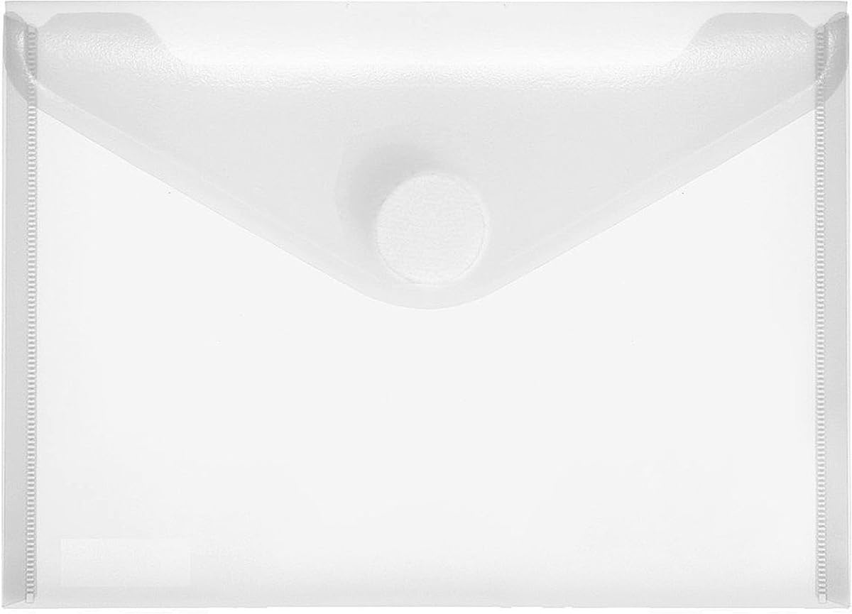 Foldersys A6 PP Landscape Document Folder with Popper Matt Transparent 10-Piece