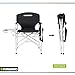 FUNDANGO Lightweight Aluminum Full Padded Back Folding Directors Chair with Side Table Pocket Cup Holder Handle for Outdoor Sports Camping, Large Size, Blackthumb 1