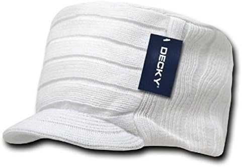 Ponce Decky Beanie Beanies Knitted Flat Top Warm Ribbed Visor Ski Cadet Gi Jeep Cap