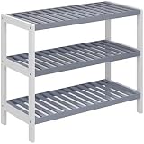 Vencier Bamboo Shoe Rack Natural 3 Tier Easy Assembly Large Capacity