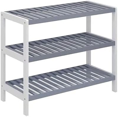 Vencier Bamboo Shoe Rack Natural 3 Tier Easy Assembly Large Capacity