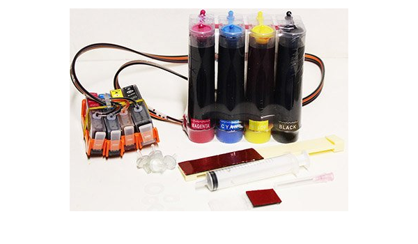 Ink-descuentos - CISS sistema de tinta continua HP Deskjet 3525 4615 4625  5525 HP 670 relleno previamente de tinta del tinte : Amazon.com.mx: Oficina  y papelería