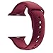 HUANLONG Watch Band 38mm 40mm 42mm 44mm, Soft Silicone Sport Style Iwatch Wristband Compatible for iWatch Strap Series 1/2/3/4(Rose Red 38mm S/M)