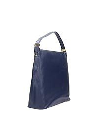 Michael Kors Bedford LG Azul Marino piel Bolsa de Hombro con cierre superior