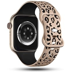 CreateGreat Sport Leopard Engraved Bands Compatible
