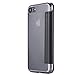 iPhone 7 Case, LONTECT Slim PU Leather Folio Flip Case with Card Slot & Clear Soft TPU Back Cover for Apple iPhone 7 - Black
