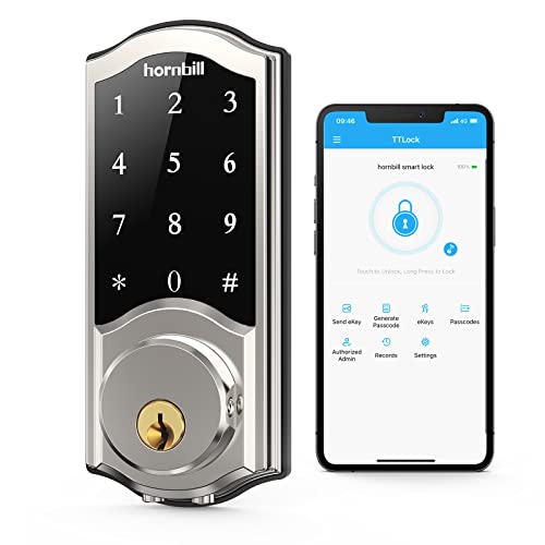 Smart Lock, Hornbill Keyless Entry Keypad Deadbolt, Bluetooth
