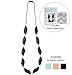 Goobie Baby Naomi Silicone Teething Necklace for Mom to Wear, Safe BPA Free Beads to Chew - Black/Marble