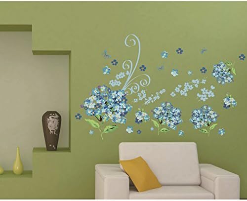 CaseEver Blue Romantic Vine Flower Decor Wall Sticker Decal Quote Removable Wallpaper Mural