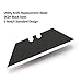 Utility Knife Blades 50-Pack, SK2H Black Carbon Steel, Standard T-Shape Replacement Blades for Most Cutter Knives-61 x 19 mm