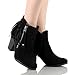 Breckelle's Gail-26 Women's Belted Chunky Stacked Heel Ankle Booties Black 9