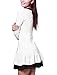 Allegra K Women Doll Collar Lace Trim Flouncing Hem Mini Dress M White