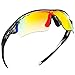 Polarized Sports Glasses Bike Sunglasses for Men Women Youth Cycling Running Driving Fishing Golf Baseball with 5 Interchangeable Lenses