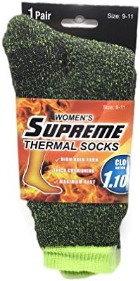 QSHOP Women's Original Supreme Thermal Socks Heat Winter Insulated Socks Us 9-11 (Green)