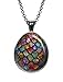 Wearable Treasures Rainbow Dragon Egg Necklace, Egg Shaped Pendant, Image Under Glass Jewelry