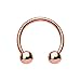 Inspiration Dezigns 16G, 14G Rose Gold IP Over 316L Surgical Steel Horseshoe Circular Barbell Ring - Sold Individually (16G, L: 5/16)
