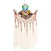 Halloween Haunters Animated Hanging 6 Foot Scary Over-Sized Circus Clown Face with Moving Jaw Talking Mouth Prop Decoration - 3 Spooky Phrases, LED Eyes, Menacing Ghoul Smile - Battery Operated