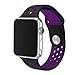 Apple Watch Silicone Replacement Band, Sport Edition by Pantheon,Strap fits the 42mm Apple Watch 1, 2, and Nike edition (Black and Dark Purple, 42mm)
