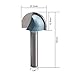 Core Box Router Bit, EnPoint Round Nose Bit 1/4In Shank Carbide-Tipped 2 Flutes Radius Core Box Router Bit 7/8