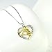 YFN Sterling Silver Mothers Love Crystal Heart Pendant-Necklace 18