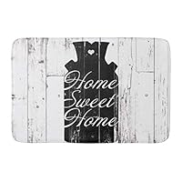 Aomsnet Farmhouse White Wood Rustic Milk jug Home Sweet Bathroom Decor Mat, Shower Rug Mat Water Absorbent Fast Drying Kitchen, Bedroom, Spa Tub. 30" L X 18" W Inches with Non Slip Backing Bath Mat.